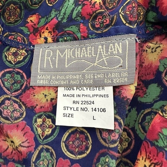 R Michael Alan Womens Vintage 3 Piece Pajama Set Size M NOS Red Blue Robe Pjs - Picture 4 of 16